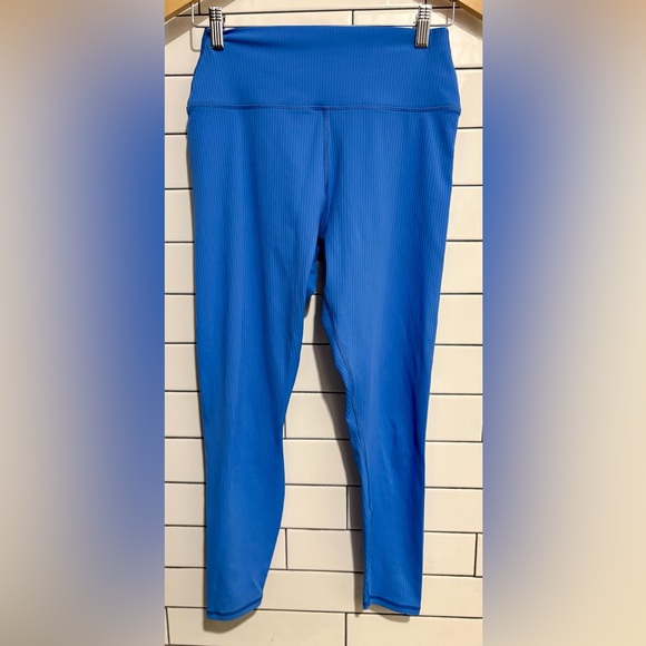 Spiritual Gangster Women's Blue Rib High-Waisted 7/8 Legging Pants M - Picture 3 of 6